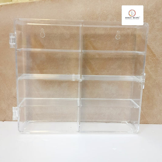 Clear Display Case - Wall Mount - 8 Slots with Dust Cover 1:64 Cars (Cars not included)