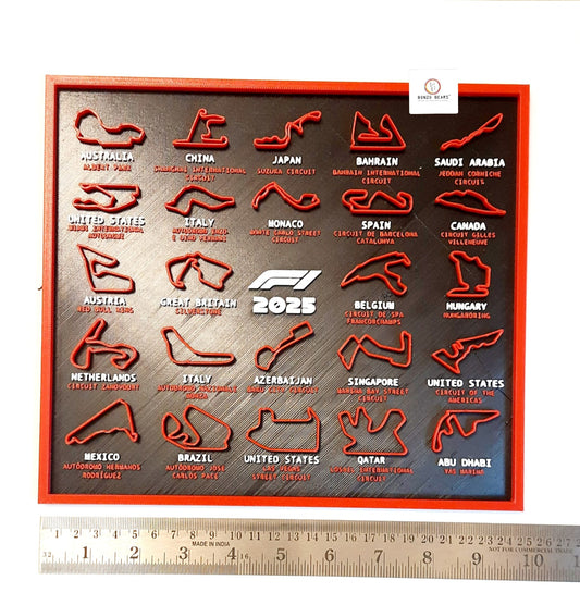 Formula 1 2025 | 3D Circuit Wall Art (Red) - High Detailed