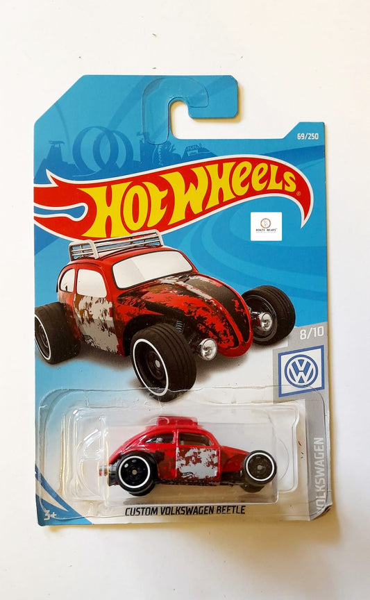 Custom Volkswagen Beetle (Red) - Hot Wheels- 2019 Release  | Bonzo Bears C4