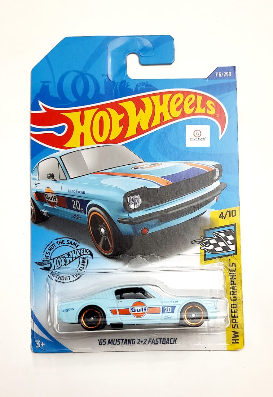 '65 Mustang 2+2 Fastback (Gulf) - Hot Wheels 2020 release | Bonzo Bears PB44