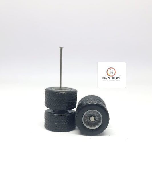 Rubber Tire - 10mm , Grey Rim 28mm Axle