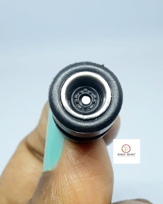 Rubber Tire - 10mm , Chrome lined  Black  Rim 22mm Axle