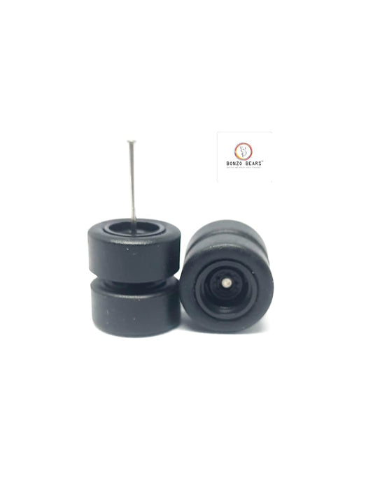 12mm Black Rim Tyres for 1/64 Rubber Cars