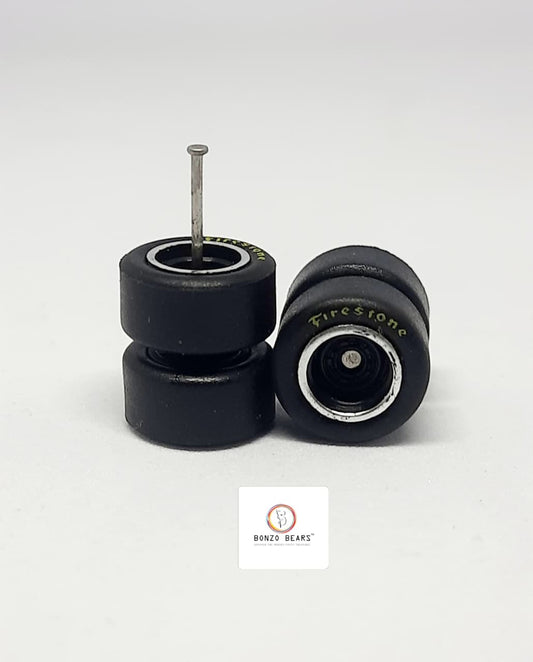 10mm Dia Rubber Tyre with "Firestone Logo" for 1/64 Car