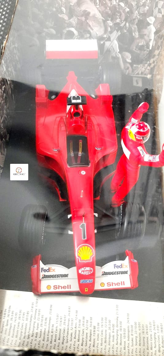 Exclusive Limited Edition 1/15001 1:18 Scale Michael Schumacher Scuderia Ferrari 52 Wins + WORLD CHAMPION F1 2001 - Hot Wheels | Bonzo Bear