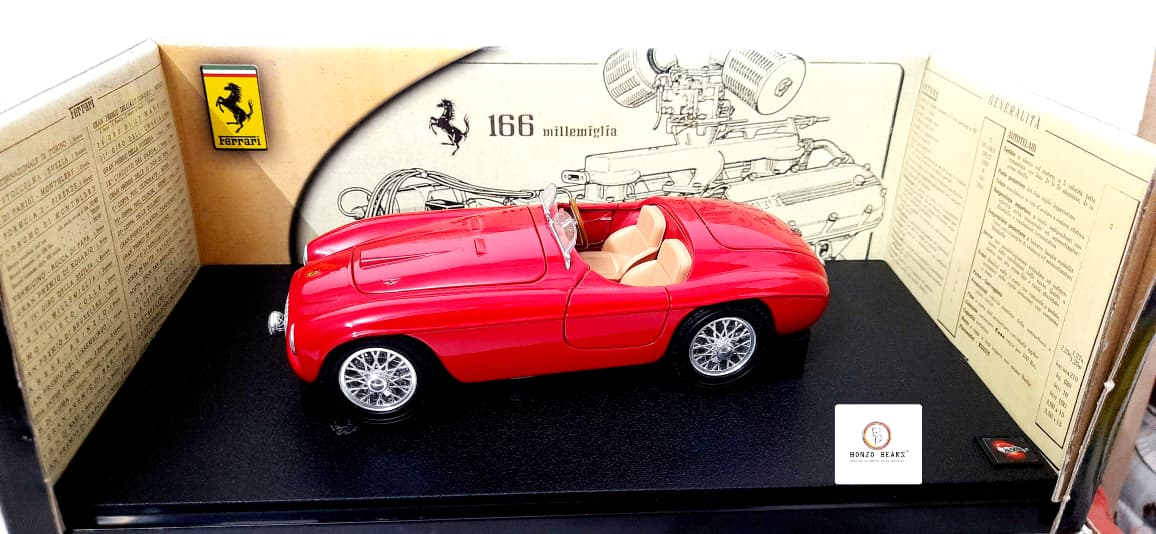Rare minit -Hotwheels -1/18 Scale -  Ferrari 166 MM Barchetta - 2003 Release  | Bonzo Bear