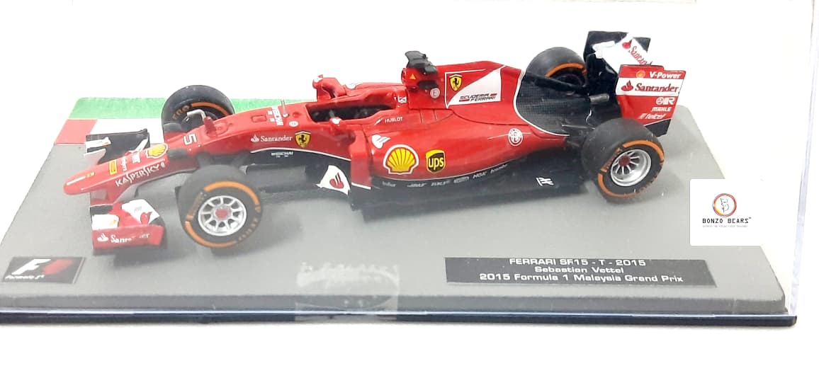 1:43 Ferrari SF15-T driven by Sebastian Vettel - 2015 Formula 1 Malaysia Grand Prix | Panini