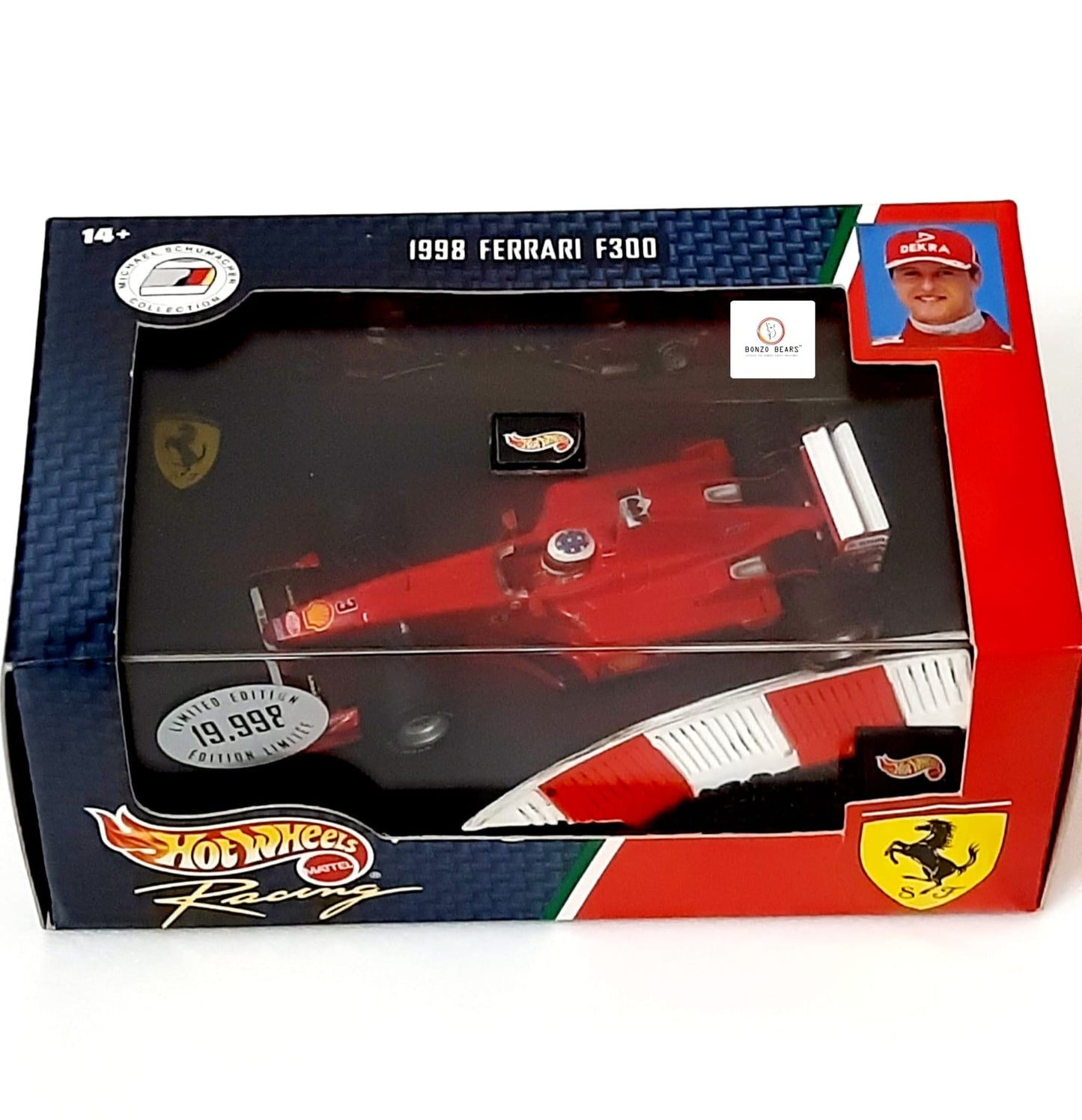 1998 Release Limited Edition - 1/19,998 pieces. -Ferrari F300 driven by Michael Schumacher - Ferrari Reserve Special Edition - Hotwheels Racing