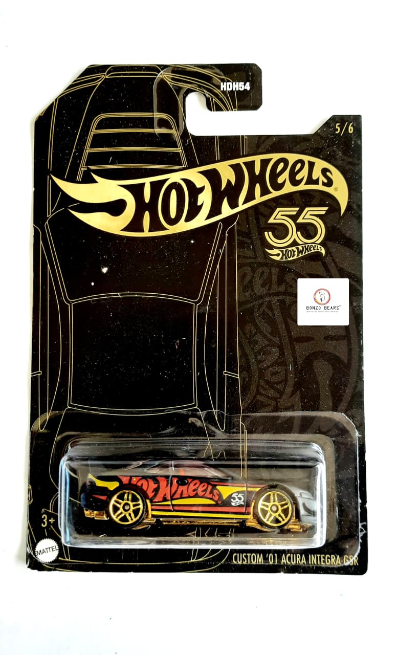 Custom '01 Acura Integra - Hot Wheels 55th Anniversary Black and Gold series (2023 Release) | Bonzo Bear PB12