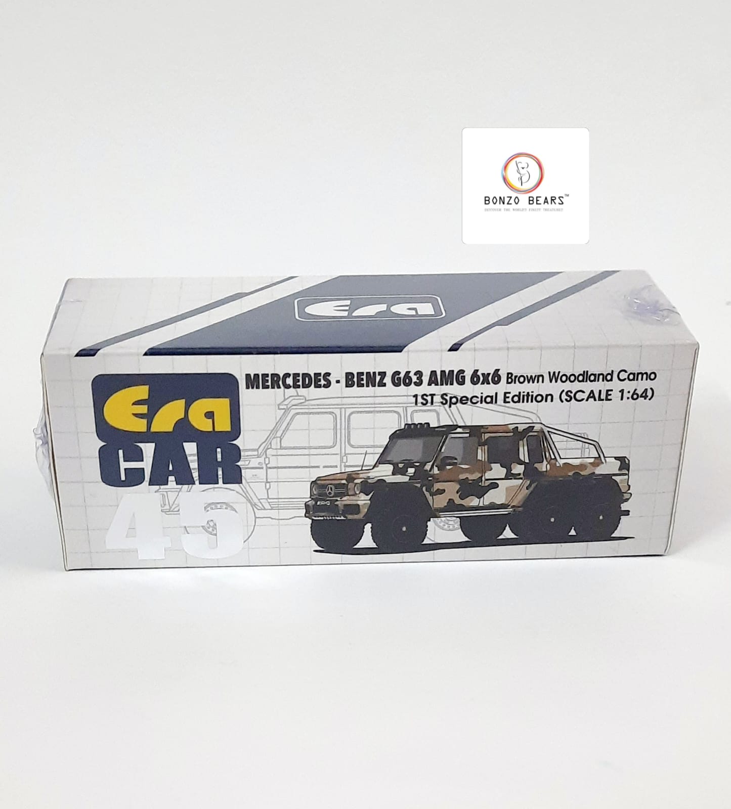 1:64 Mercedes-Benz G63 AMG 6x6 in Brown woodland Camo - ERA 1st Special Edition with Engine Detail (Sealed)