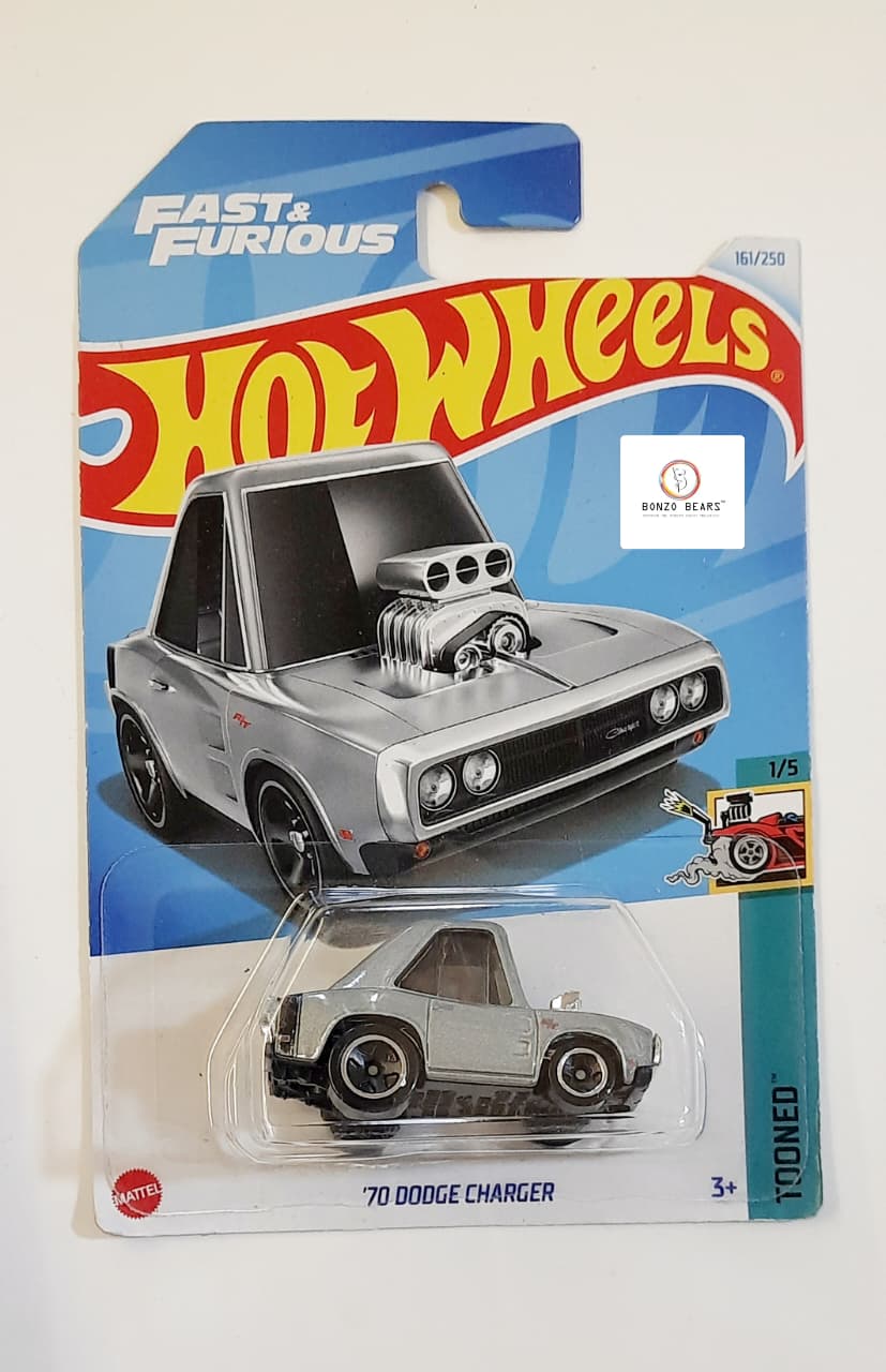 '70 Dodge Charger - Tooned - Hot Wheels (Silver) (2024 Released) | Bonzo Bears PB58