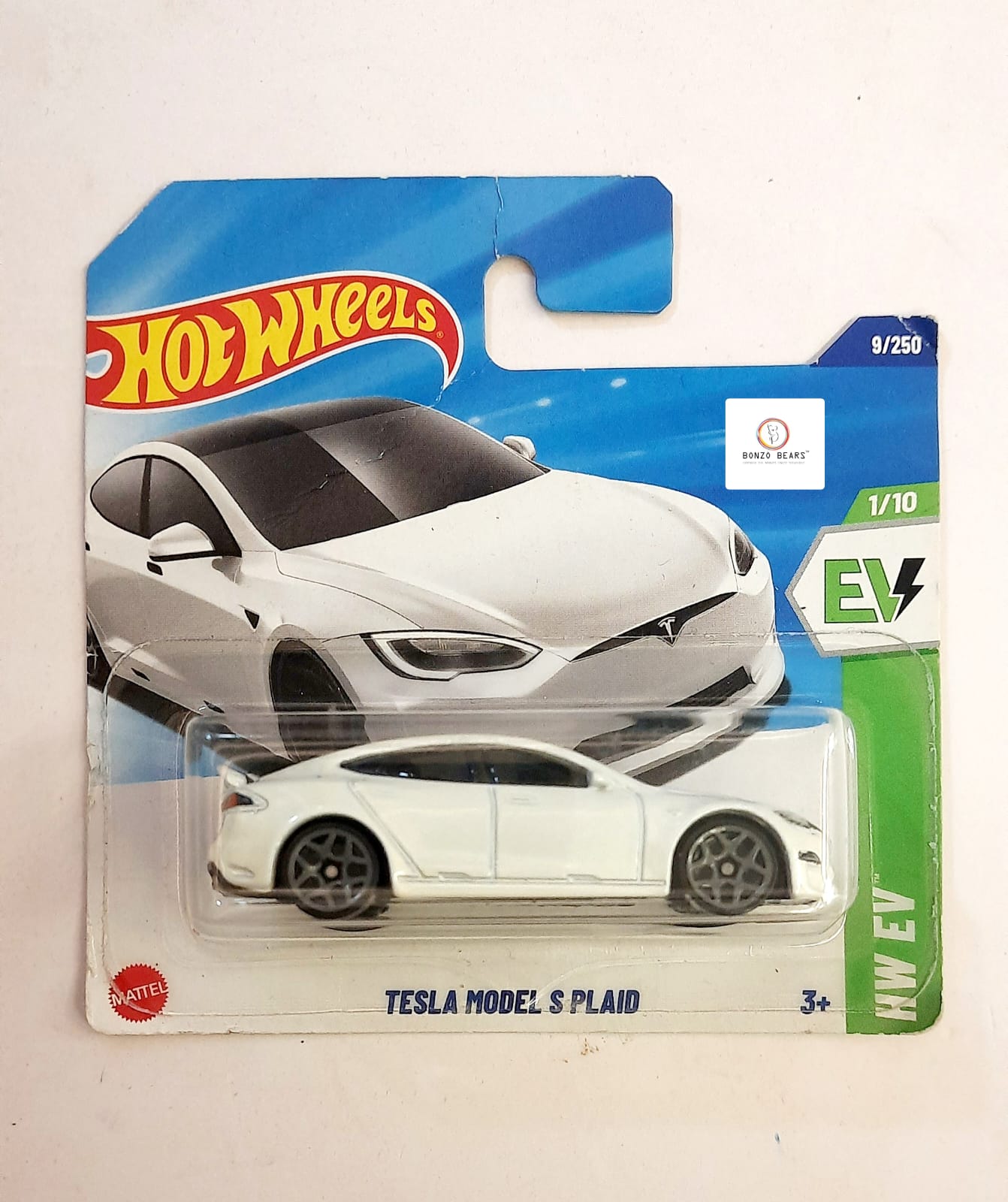 Tesla Model S Plaid (2024 Released) - Hot Wheels (European Short Card) | Bonzo Bears SC1