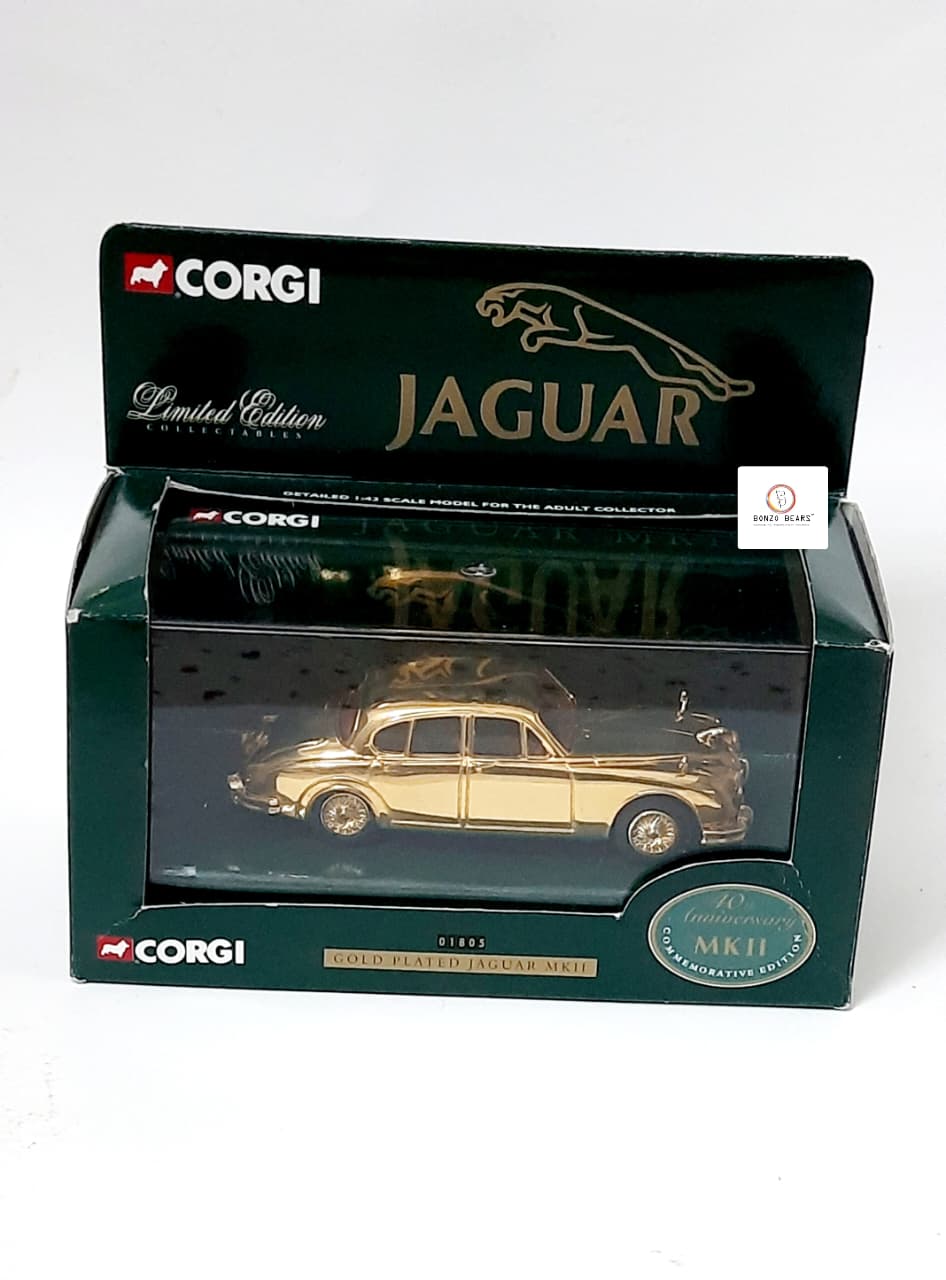 Limited Edition  numbered GOLD PLATED 40th Anniversary Edition - Corgi 1/43 Jaguar MKII-- 1997 Release