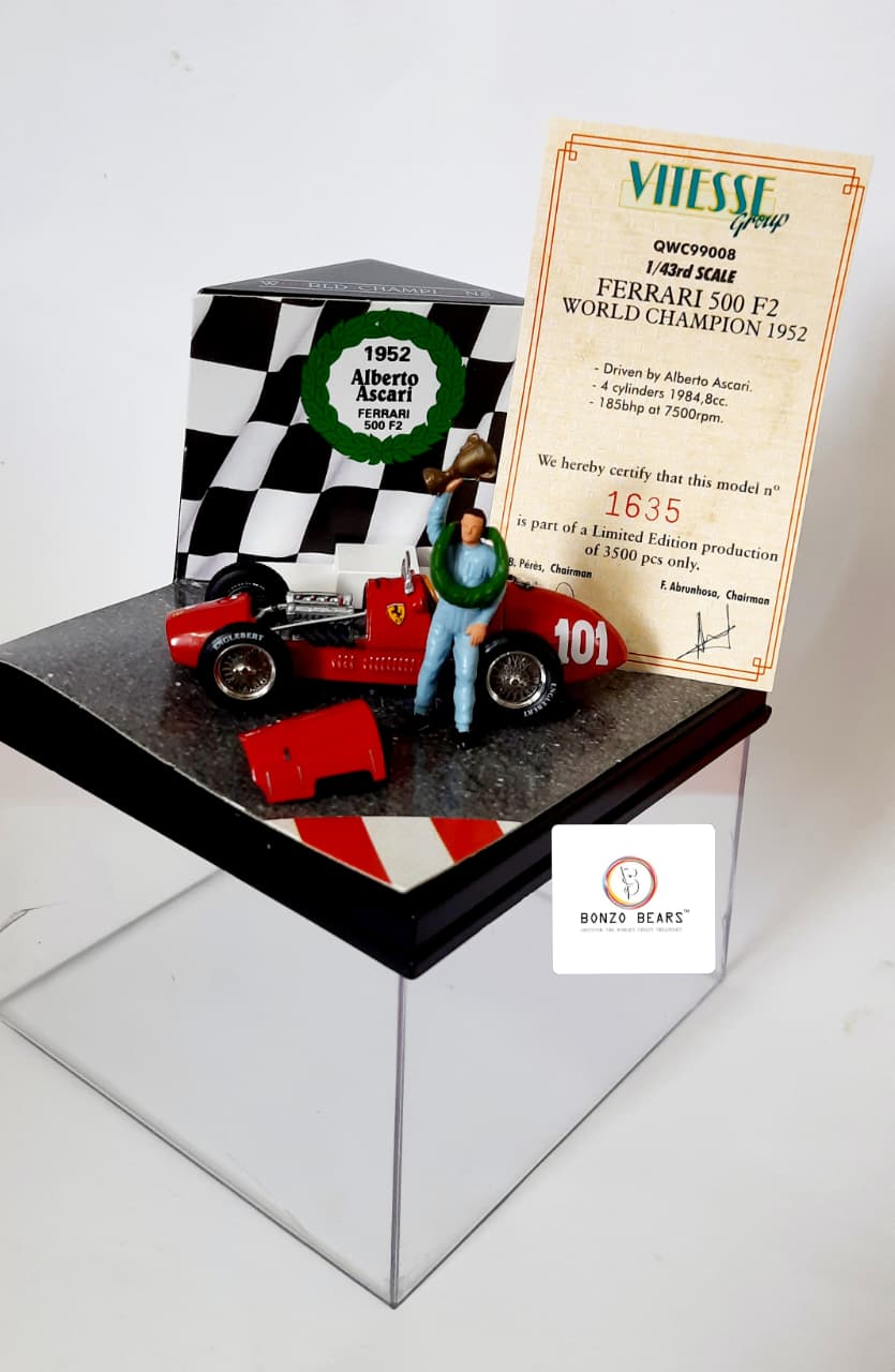 Numbered Limited Edition 1 of 3500 1/43 Quartzo - 1952 Ferrari 500 F2 #101 "Scuderia Ferrari" Italian Grand Prix World Champion Formula 1 1952 - Alberto Ascari