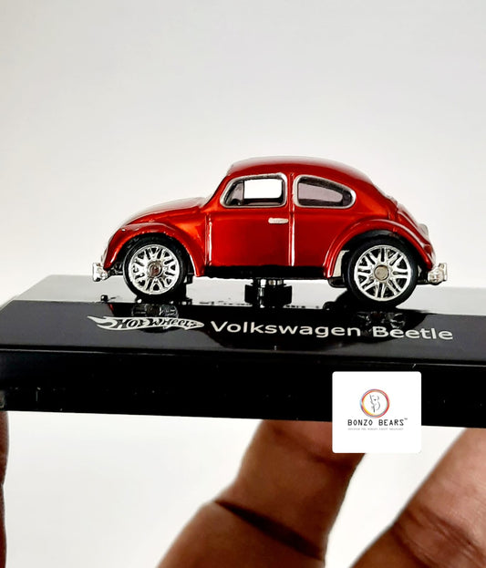 2008 Released 1:87 Scale - Spectra Flame Candy Apple Red Volkswagen Beetle - Hot Wheels `