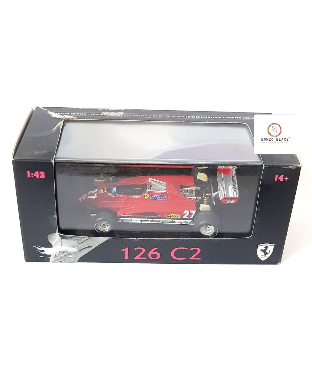 Limited Edition 1 of 10000 1:43 1982 Ferrari 126 C2 #27 driven by Gilles Villeneuve - Hot Wheels