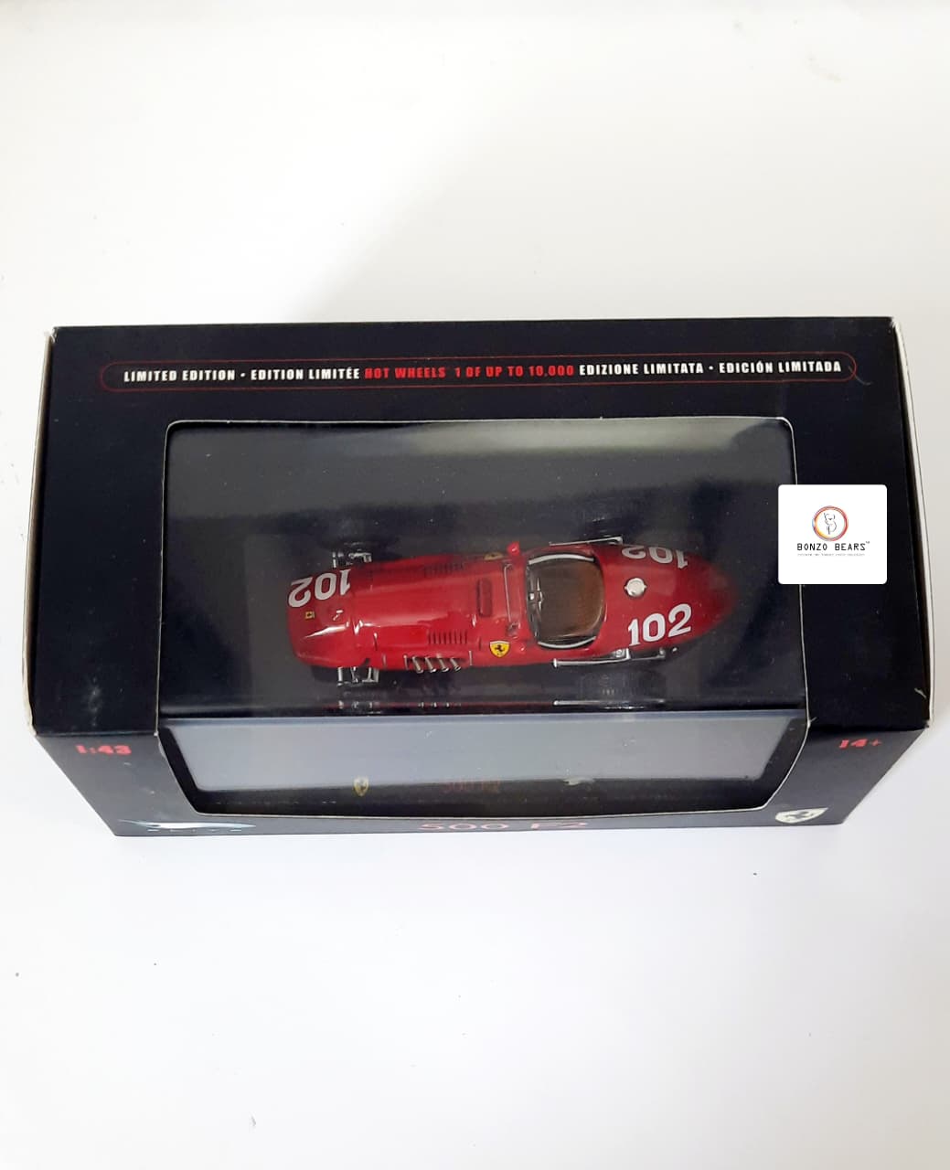 Limited Edition 1 of 10000 1:43 Ferrari 500 F2 #102, Alberto Ascari's 1952 World Champion Car - Hot Wheels Elite | Bonzo Bears