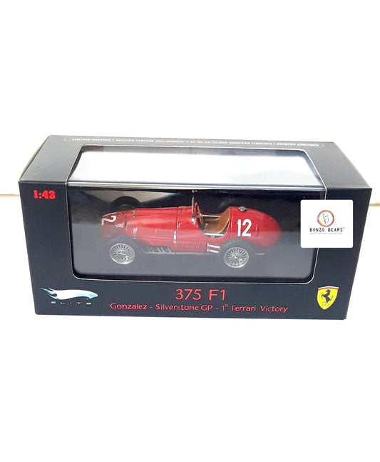 Ferrari's FIRST F1 Victory at Silverstone GP  - Limited Edition 1 of 10000 1:43 - 1951  Ferrari 375 F1 driven by José Froilán González to- Hot Wheels Elite | Bonzo Bears