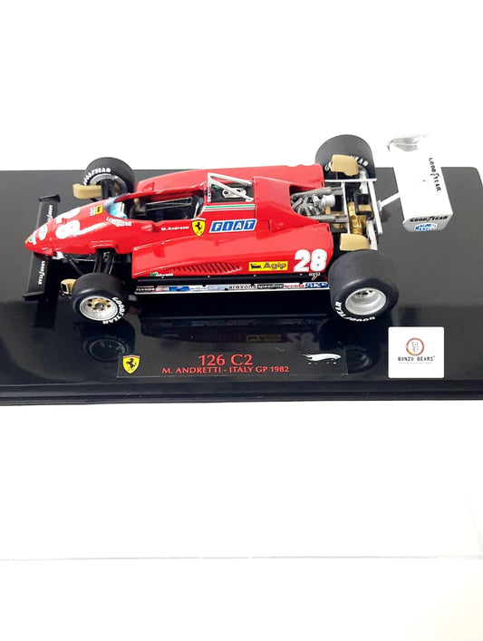 Limited Edition 1 of 5000 1:43 1982 Ferrari 126 C2 - Mario Andretti at Italian GP - Hot Wheels Elite | Bonzo Bears