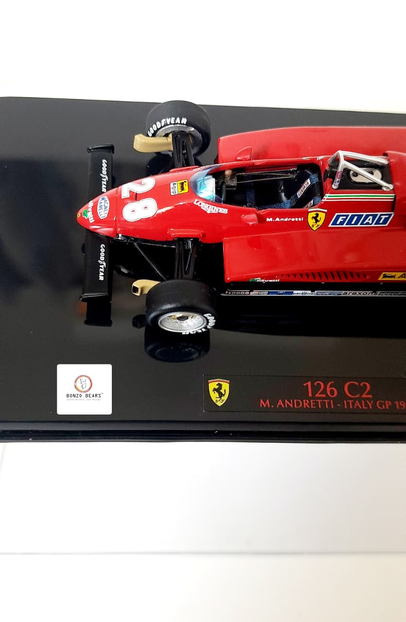 Limited Edition 1 of 5000 1:43 1982 Ferrari 126 C2 - Mario Andretti at Italian GP - Hot Wheels Elite | Bonzo Bears