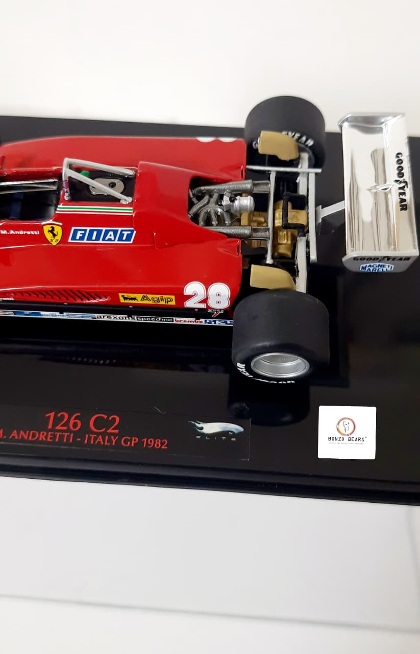 Limited Edition 1 of 5000 1:43 1982 Ferrari 126 C2 - Mario Andretti at Italian GP - Hot Wheels Elite | Bonzo Bears