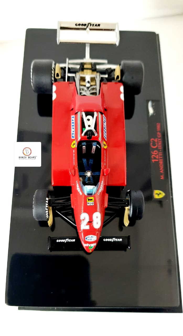 Limited Edition 1 of 5000 1:43 1982 Ferrari 126 C2 - Mario Andretti at Italian GP - Hot Wheels Elite | Bonzo Bears