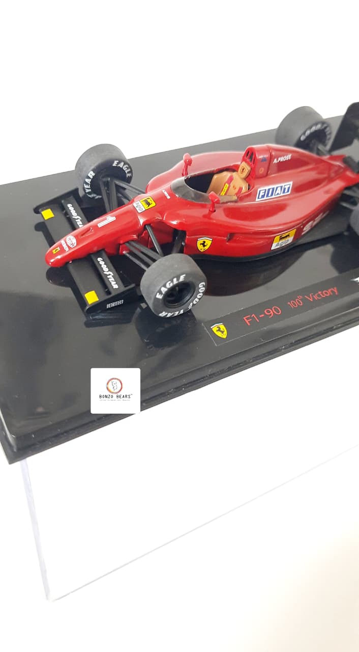100th Ferrari Victory at French GP - Limited Edition 1 of 10000 1:43 1990 Ferrari F1-90, Alain Prost F1 - 100th Ferrari Victory at French GP - Hot Wheels Elite | Bonzo Bears