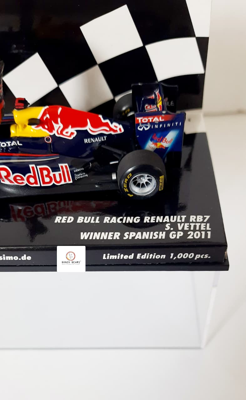 Rare Limited Edition 1 of 1000 1:43 Red Bull Racing Renault RB7, driven by Sebastian Vettel - Winner2011 Spanish Grand Prix - Mini Champs
