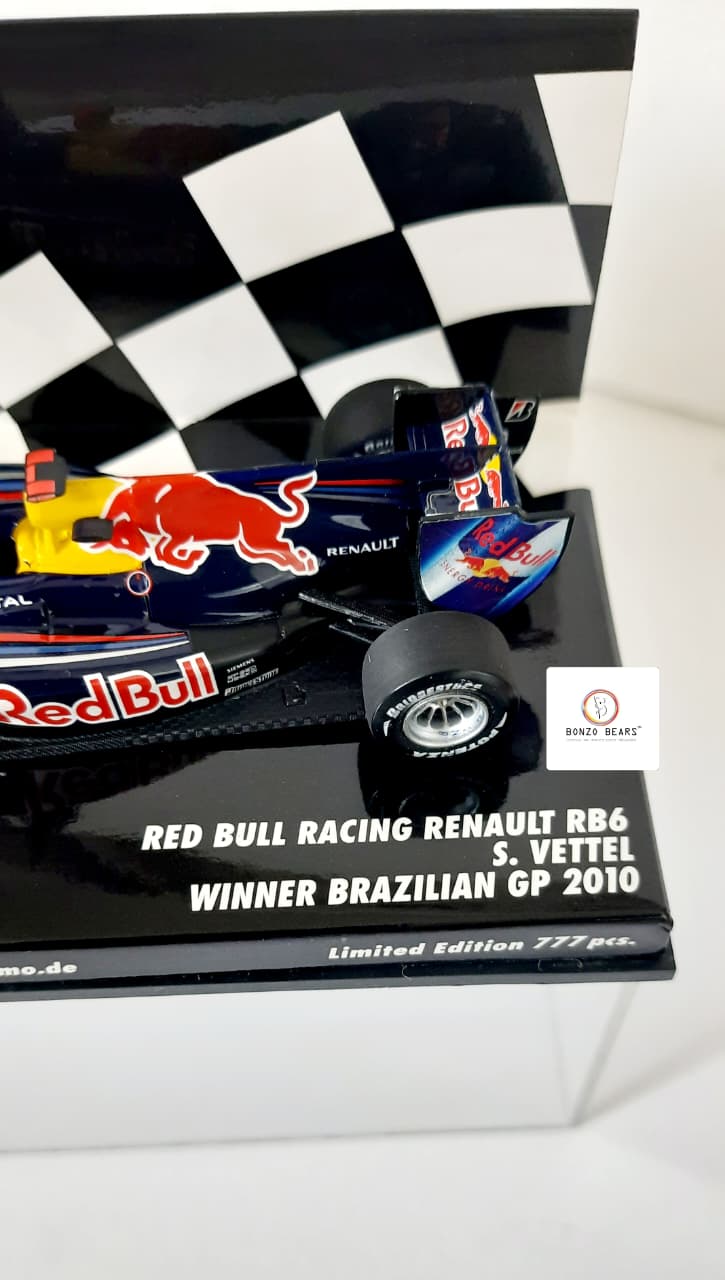 Rare Limited Edition 1 of 777 - 1:43 Minichamps - Red Bull Racing Renault RB6 driven by Sebastian Vettel - 2010 Winner Brazilian GP