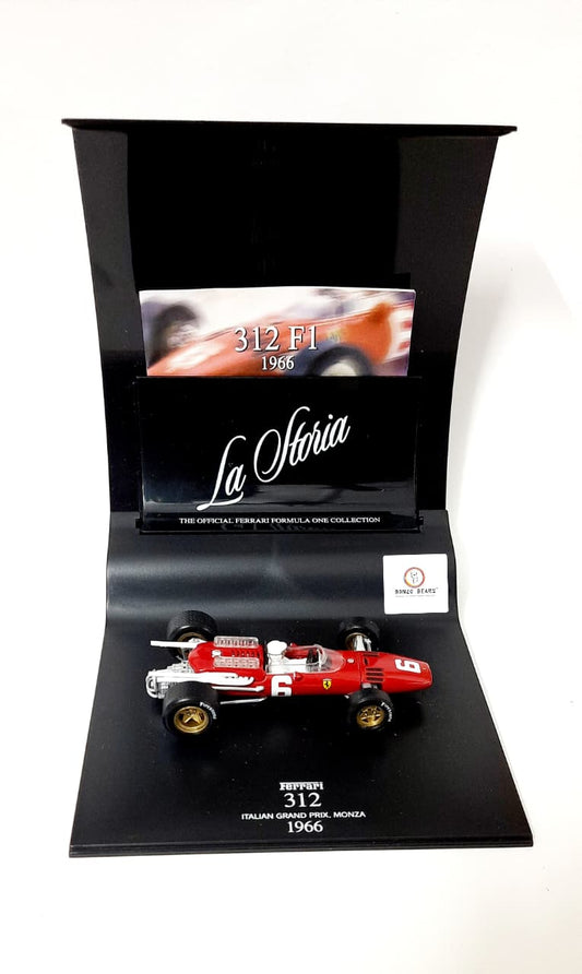RARE - The Official Ferrari Formula One Collection 1966 1:43 Hot Wheels 'La Storia' Ferrari 312 F1 #6 with Original Flyer