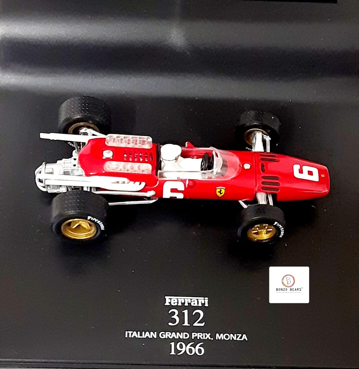 RARE - The Official Ferrari Formula One Collection 1966 1:43 Hot Wheels 'La Storia' Ferrari 312 F1 #6 with Original Flyer