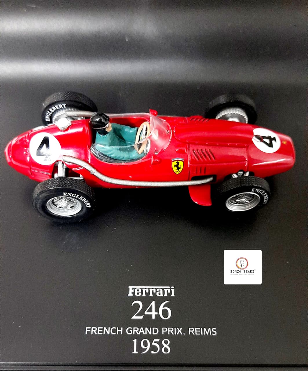 RARE - The Official Ferrari Formula One Collection 1958 1:43 Hot Wheels 'La Storia' Ferrari Dino 246 #4 with Original Flyer