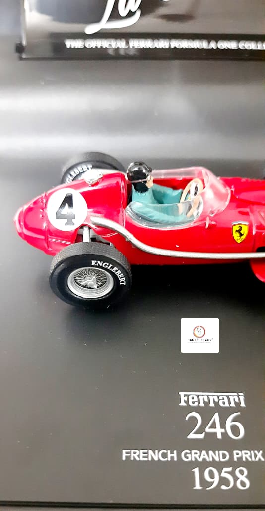 RARE - The Official Ferrari Formula One Collection 1958 1:43 Hot Wheels 'La Storia' Ferrari Dino 246 #4 with Original Flyer