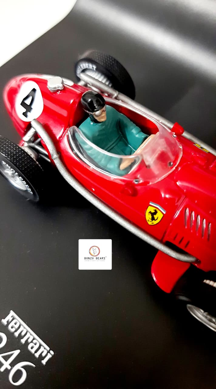 RARE - The Official Ferrari Formula One Collection 1958 1:43 Hot Wheels 'La Storia' Ferrari Dino 246 #4 with Original Flyer