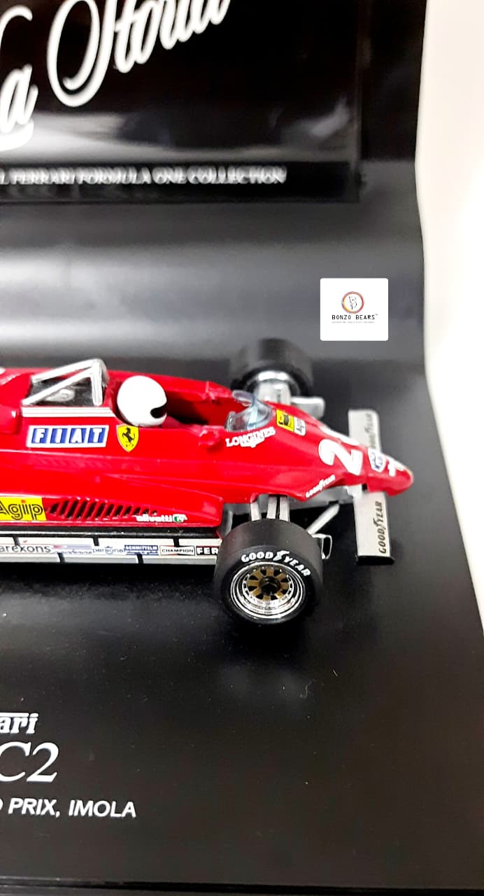 RARE - The Official Ferrari Formula One Collection 1982 1:43 Hot Wheels 'La Storia' Ferrari 126 C2 F1 #28 with Original Flyer