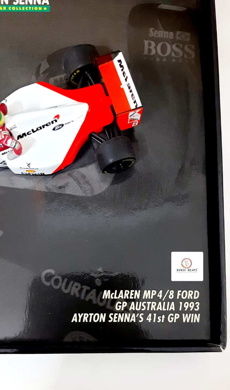 Mini Champs 1:43 McLaren MP4/8 Ford - Ayrton Senna - Winner 1993 Australian Grand Prix (41st Win)