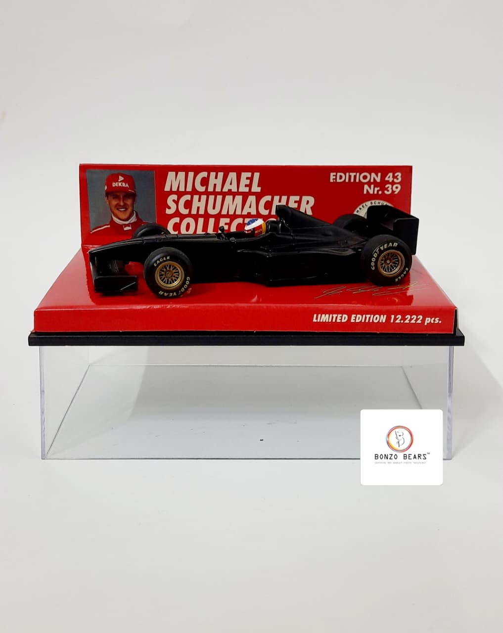 RARE Mini Champs 1/43 Limited Edition 1998 Ferrari F300 Formula 1 Test Car (Matte Black) - "Michael Schumacher Collection" (Edition 43, No. 39) | Bonzo Bears (Restocked)