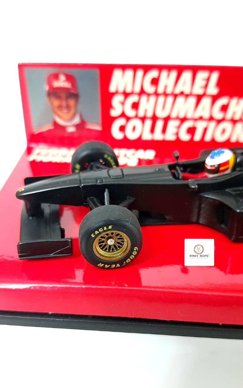RARE Mini Champs 1/43 Limited Edition 1998 Ferrari F300 Formula 1 Test Car (Matte Black) - "Michael Schumacher Collection" (Edition 43, No. 39) | Bonzo Bears (Restocked)