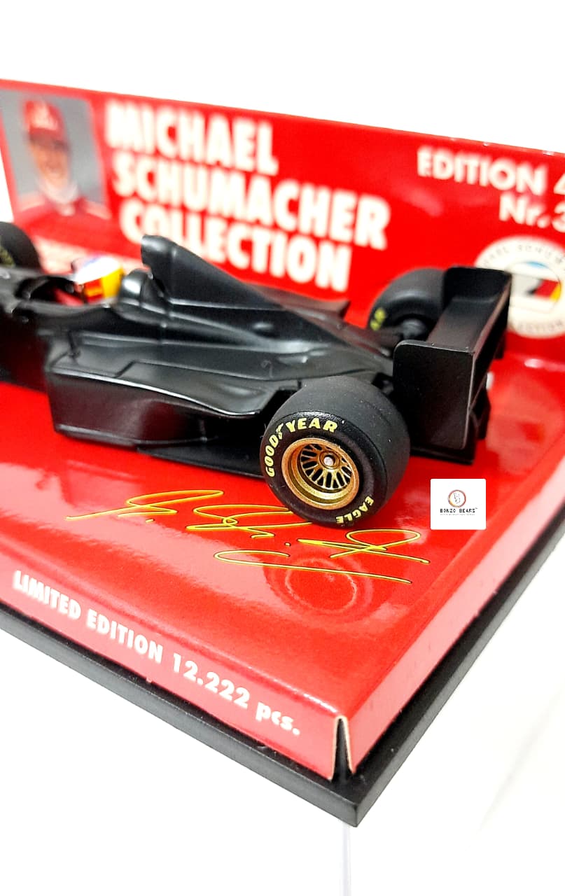 RARE Mini Champs 1/43 Limited Edition 1998 Ferrari F300 Formula 1 Test Car (Matte Black) - "Michael Schumacher Collection" (Edition 43, No. 39) | Bonzo Bears (Restocked)