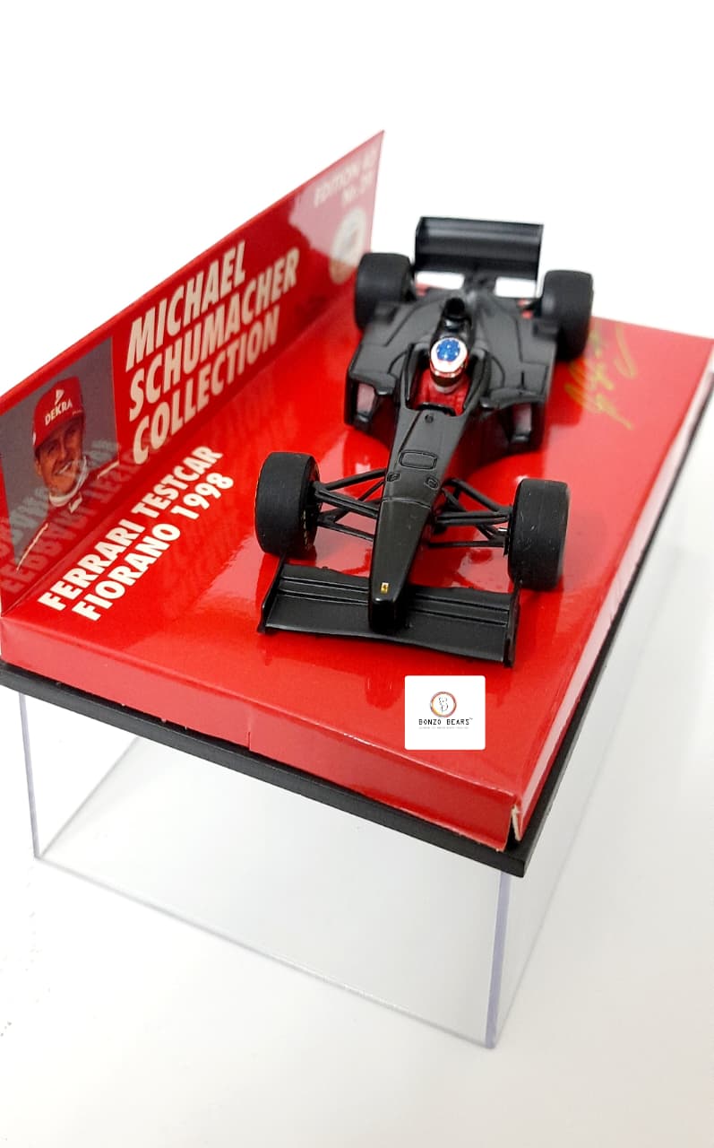 RARE Mini Champs 1/43 Limited Edition 1998 Ferrari F300 Formula 1 Test Car (Matte Black) - "Michael Schumacher Collection" (Edition 43, No. 39) | Bonzo Bears (Restocked)