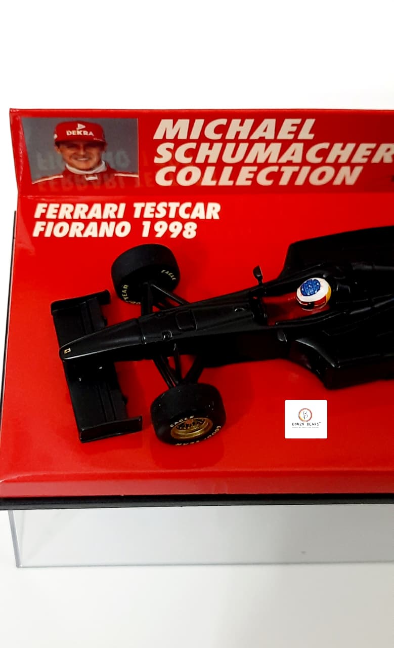 RARE Mini Champs 1/43 Limited Edition 1998 Ferrari F300 Formula 1 Test Car (Matte Black) - "Michael Schumacher Collection" (Edition 43, No. 39) | Bonzo Bears (Restocked)