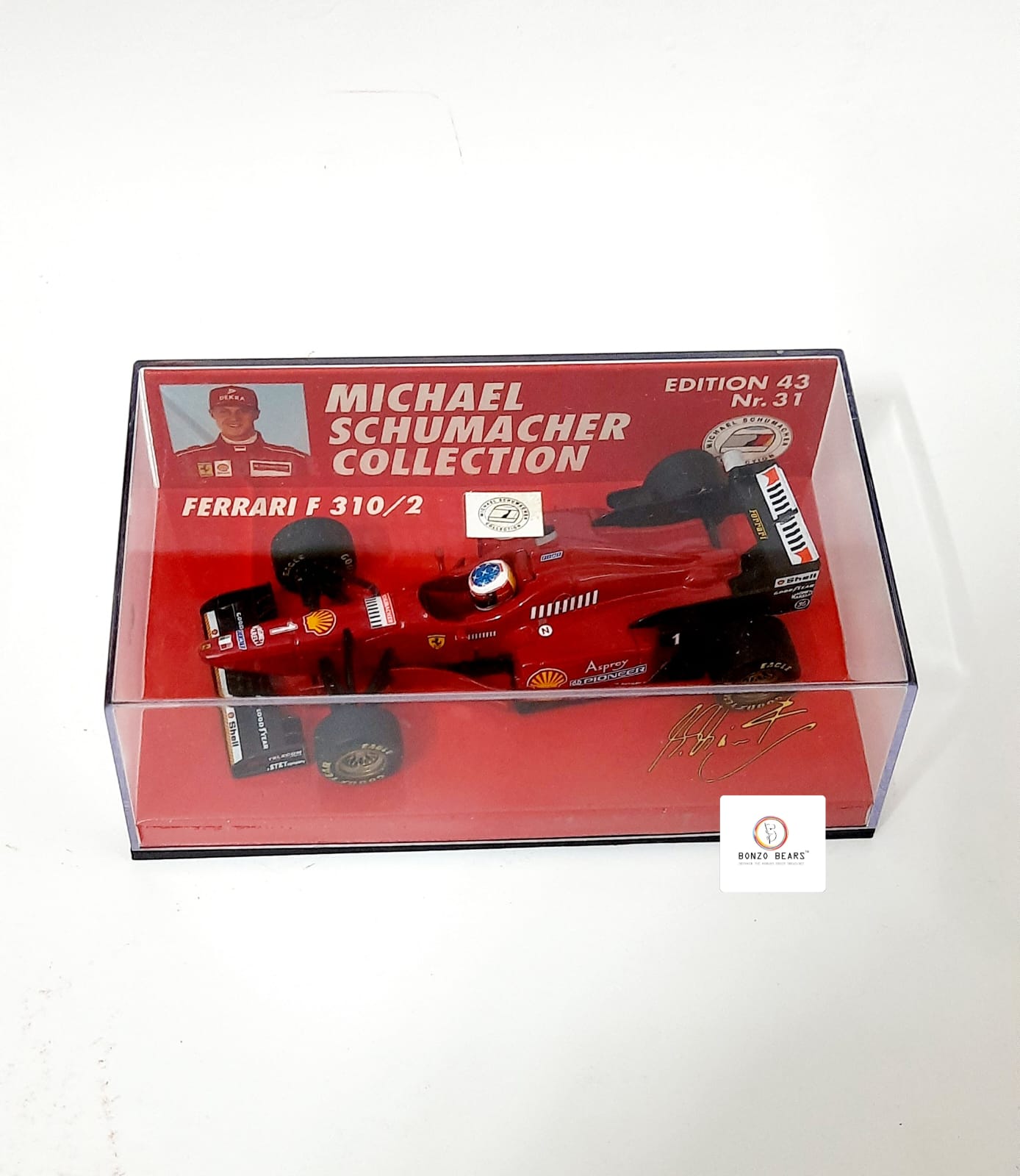 Mini Champs 1:43 1996 Ferrari F310/2 - "Michael Schumacher Collection" | Bonzo Bears
