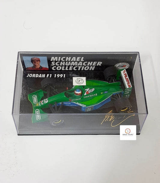 Mini Champs 1:43 1991 Jordan Ford 191 (7UP livery) - "Michael Schumacher Collection" | Bonzo Bears (Restocked)