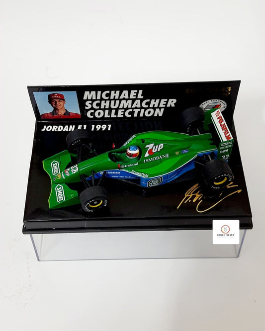 Mini Champs 1:43 1991 Jordan Ford 191 (7UP livery) - "Michael Schumacher Collection" | Bonzo Bears (Restocked)
