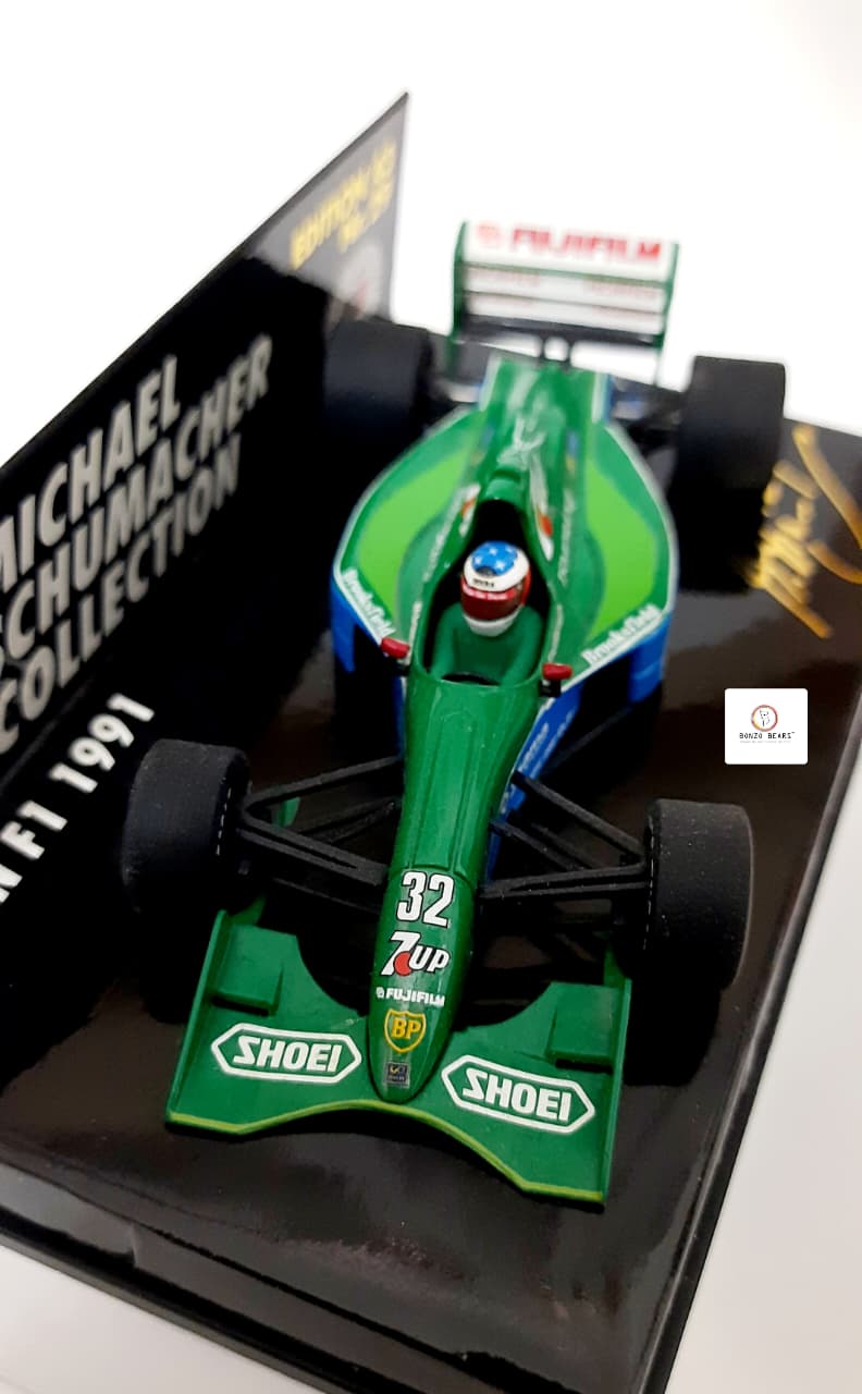 Mini Champs 1:43 1991 Jordan Ford 191 (7UP livery) - "Michael Schumacher Collection" | Bonzo Bears (Restocked)