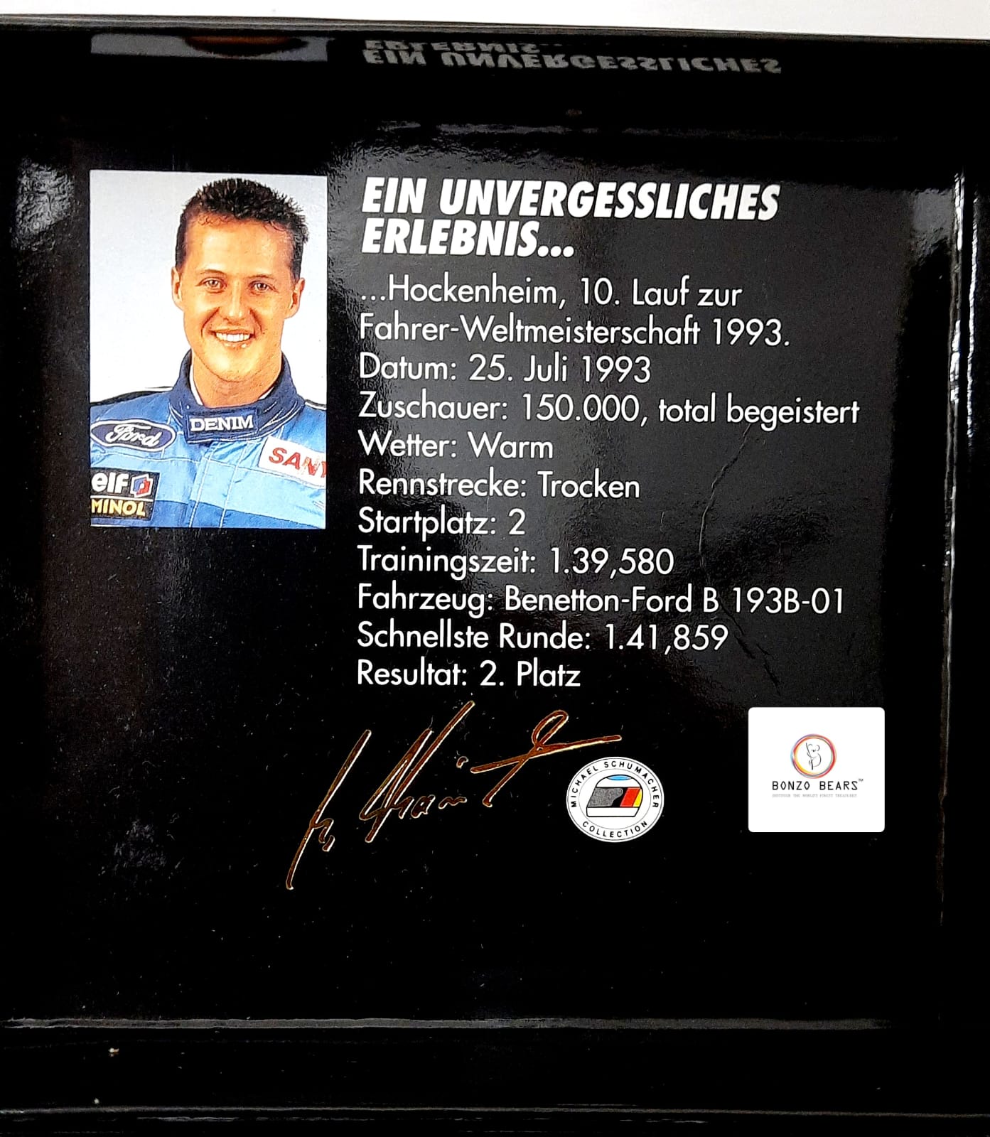 Limited Edition 2766/11111 1:64 Mini Champs 1993 Benetton Ford B193B "Michael Schumacher Collection" - | Bonzo Bears