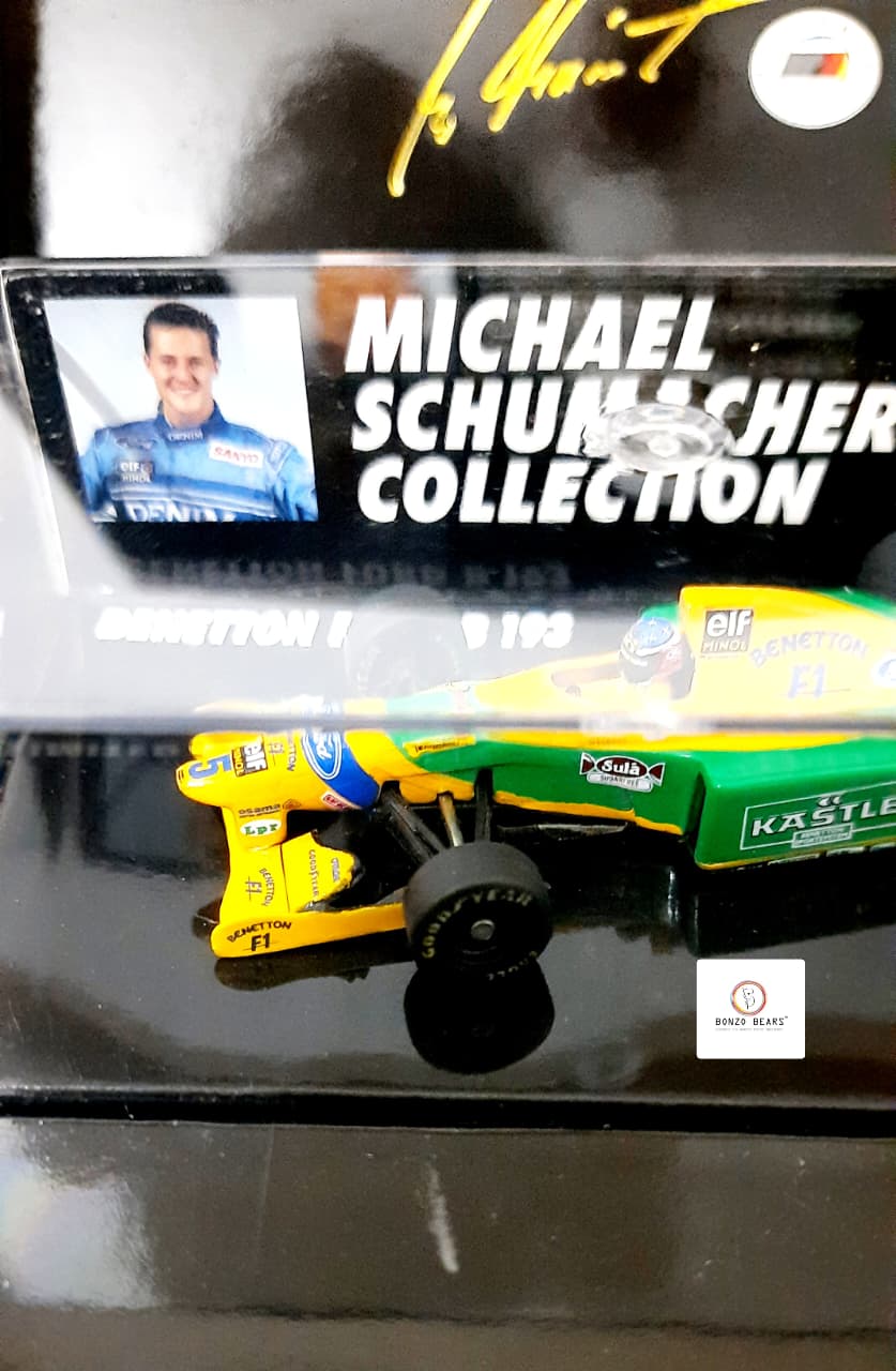 Limited Edition 2766/11111 1:64 Mini Champs 1993 Benetton Ford B193B "Michael Schumacher Collection" - | Bonzo Bears
