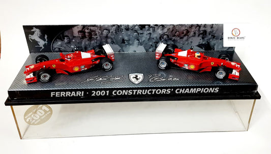 Hot Wheels 1:43 Elite Formula 1 Ferrari 2001 Constructors' Champions - Ferrari's 2001 Championship victory Michael Schumacher and Rubens Barrichello