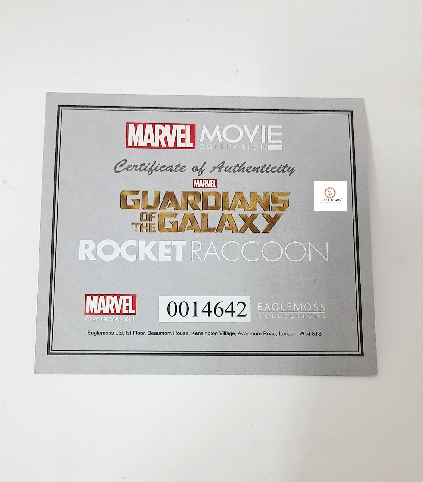 Rocket Raccoon Guardians of the Galaxy (Numbered) 8cm  - Eaglemoss - Marvel Movie Collection Figurines