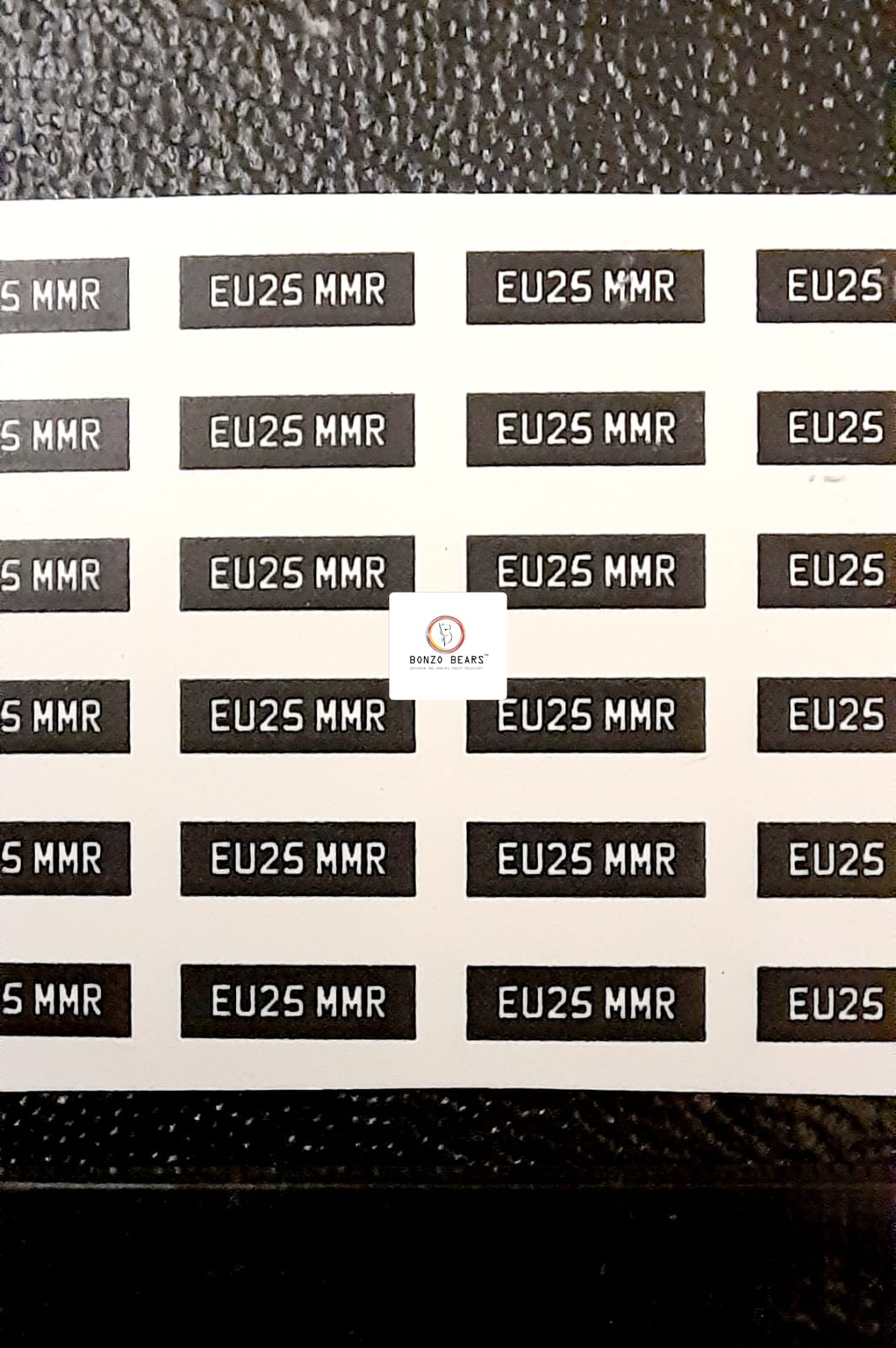 Europe Number Plate EU25 MMR - LICENSE PLATE for 1/64 Cars -  Universal WaterSlide Decal | Bonzo Bears